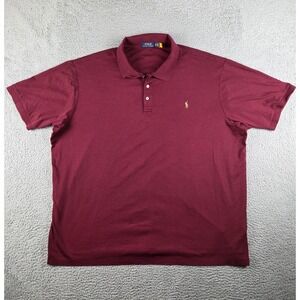 Polo Ralph Lauren Polo Shirt Mens 4XLT Maroon Classic Flesh Pony Logo